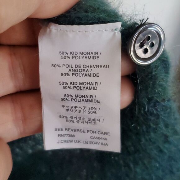 J. Crew Kid Mohair Button Down Sweater Cardigan in Emerald Size XS - Picture 7 of 9